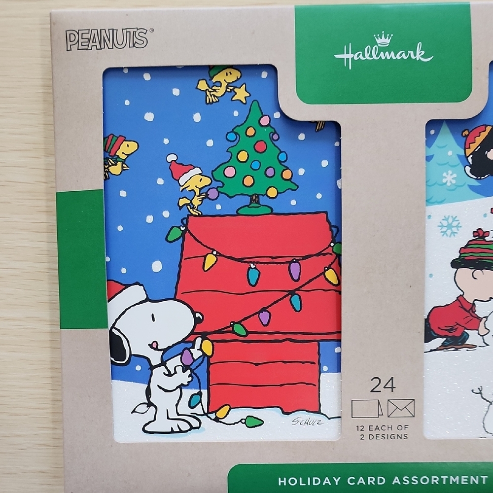 Hallmark Peanuts Christmas Card Set - Blue and White - Picture 3 of 5